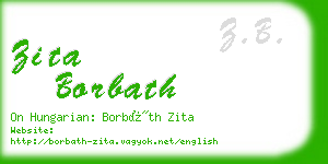 zita borbath business card